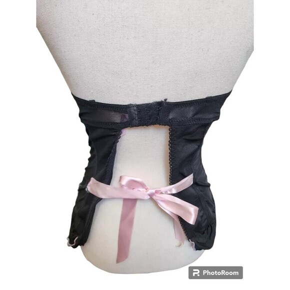 Native Intimates 36B Lace Bustier Black/Pink - Picture 4 of 8